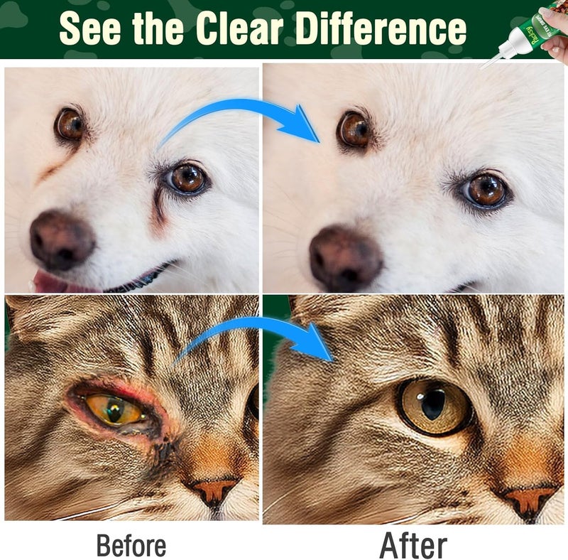 Packsy 120ml/4.06fl oz Pet Eye Drops for Dogs and Cats,Solution for Redness,Itching and Tear Stains,Fast-Acting,Safe for All Breeds and Sizes - Image 4